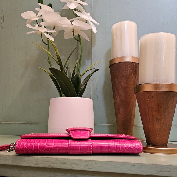 Vintage Coach Soho Genuine American Alligator Bag Clutch Wristlet 8940 (Pink) - Picture 7 of 14